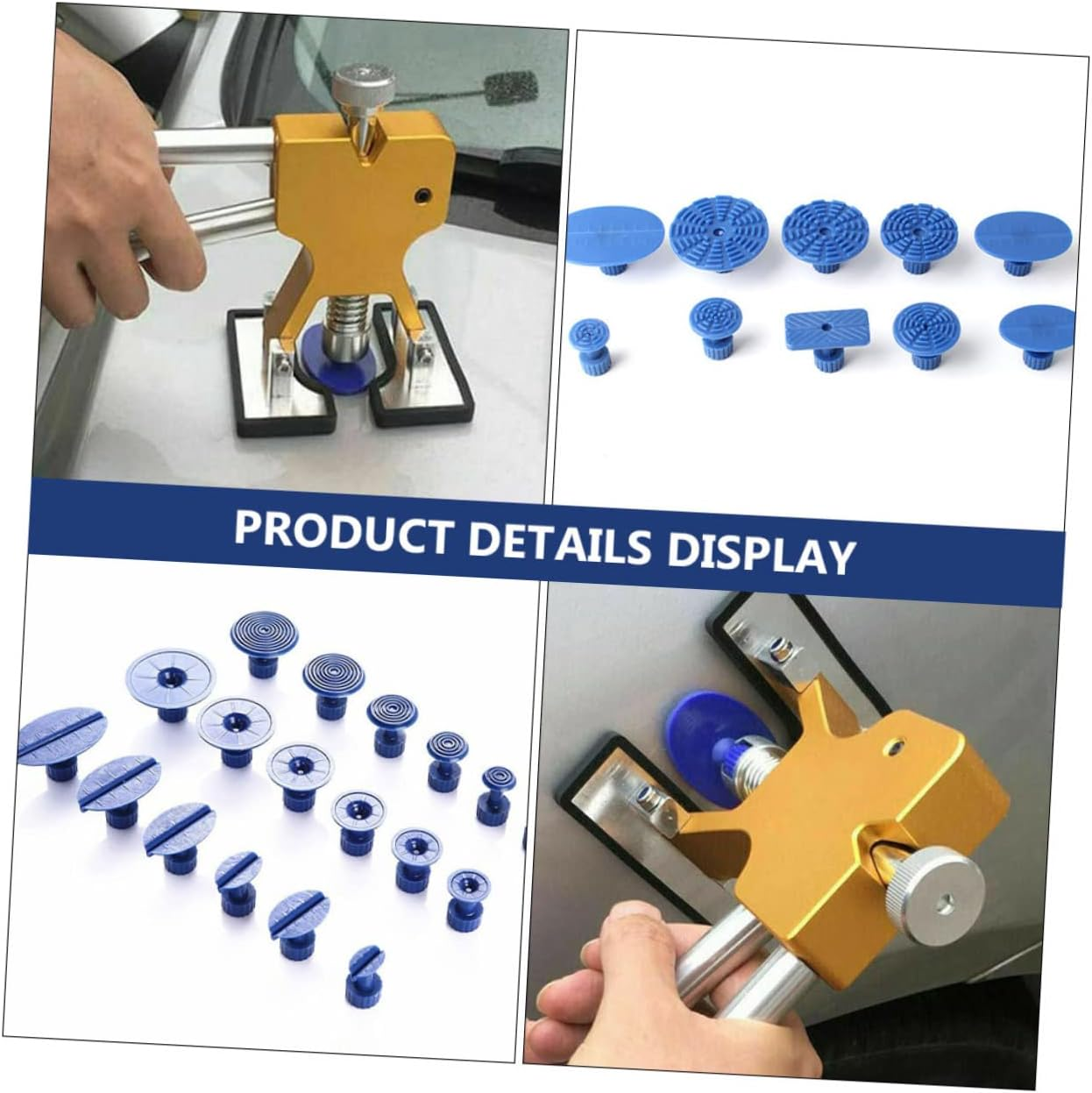 TOPPERFUN 18Pcs Paintless Dent Tool Kit with Pit Repair Gaskets and Suction Puller, Auto Body Equipment for Vehicle Surface Mending and Maintenance