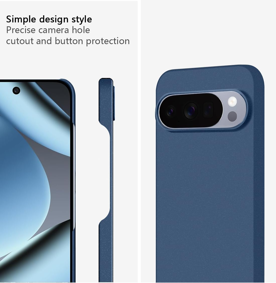 Bastmei for Google Pixel 10 Pro/Pixel 10 Case, Minimalist Phone Cases Extremely Light Ultra-Light Super Slim Thin Camera Protection Hard PC Cover for Pixel 10/10 Pro Matt Case (Gravel Blue) image number 1