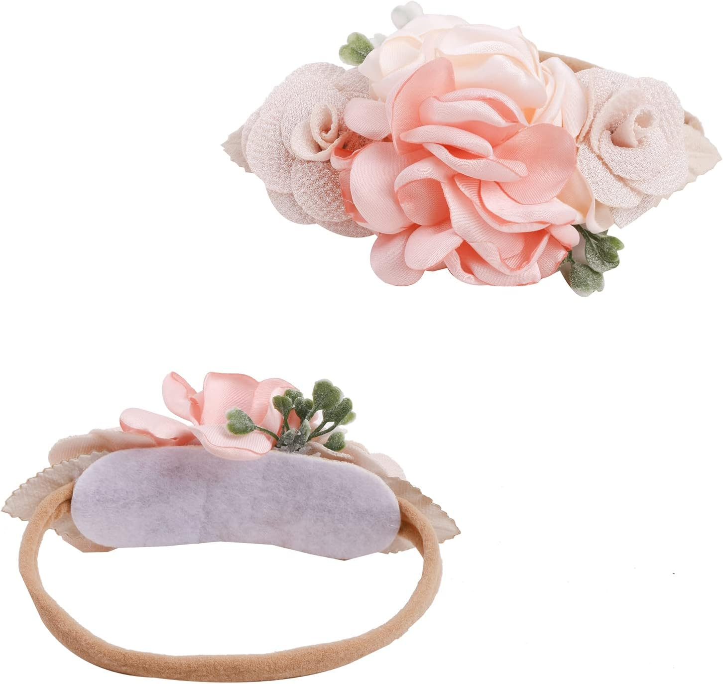 Baby Toddler Flower Headbands Bows, 10 Pack Super Stretchy Newborn Infant Girls Hair Bands by Mligril - Beige Blue image number 4