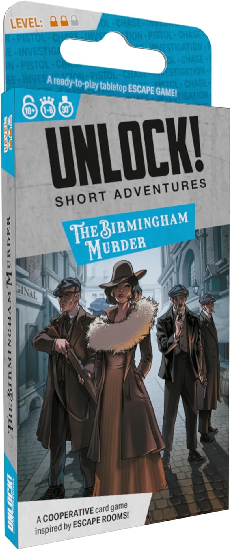 SPACE Cowboys | Unlock! Short Adventures 9: the Birmingham Murder | Escape Room Card Game | Ages 10+ | 1-6 Players | 30 Minutes Playing Time