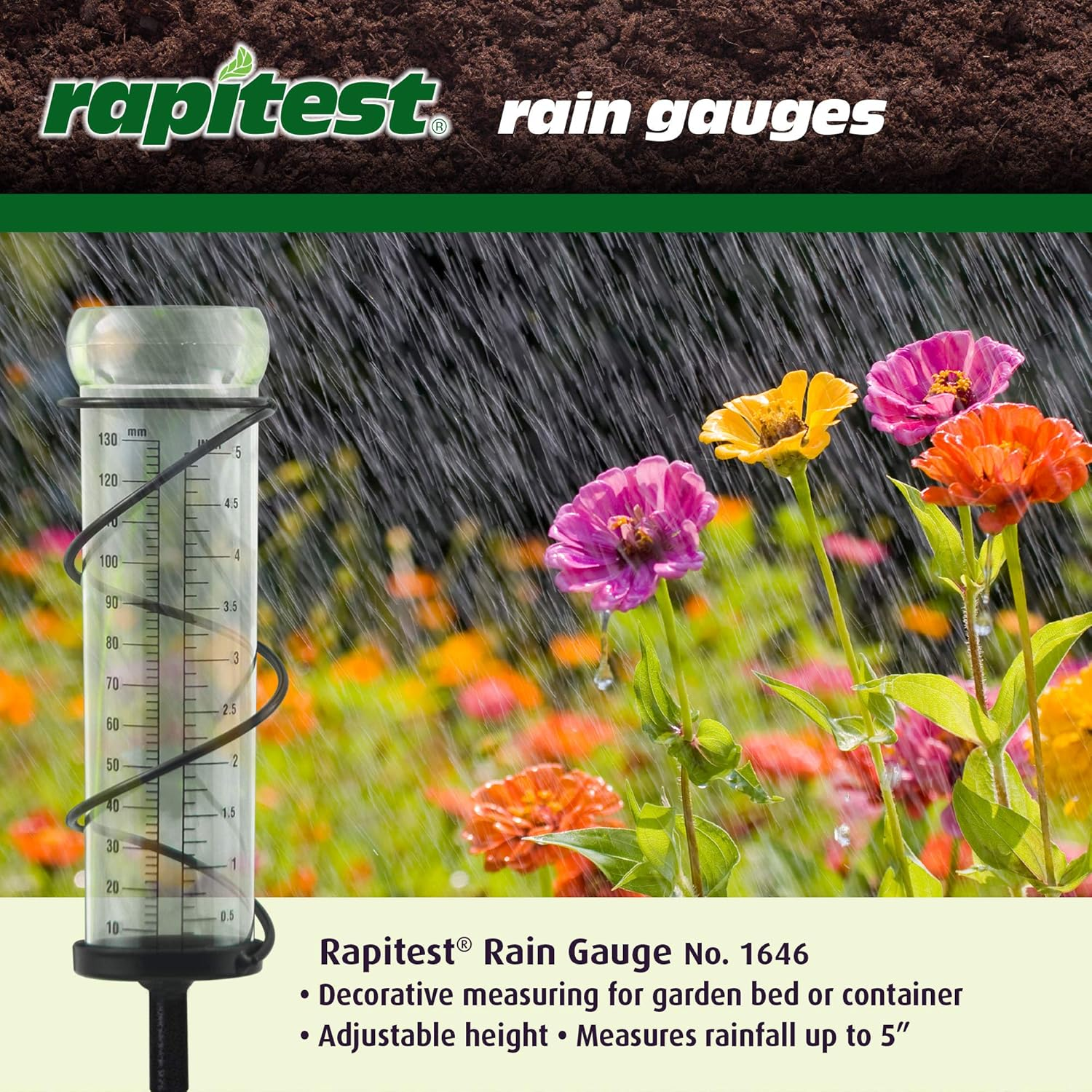 Luster Leaf 1646 Rapitest Spiral Metal Rain Gauge with Stake, Metal Spiral Rain Gauge W/Stake image number 3