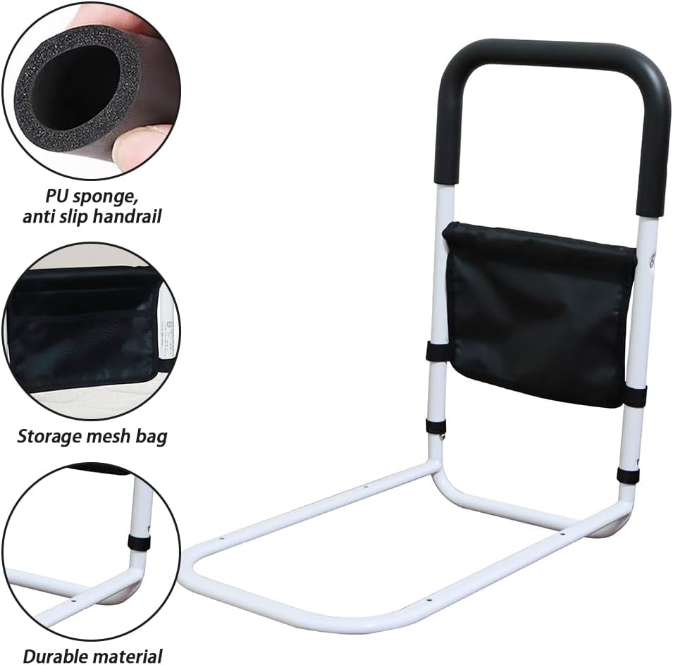 Bedside Handrail,U Shaped Auxiliary Rail,Grab Bar with Storage Pocket,Support Side Railings,Bed Support Bar,For Elderly,Disabled,Pregnant Women image number 5