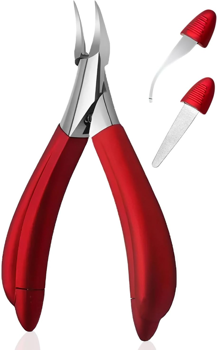 FUGLUS Toe Nail Clippers, Large, Professional Nail Clippers, Toenails for Seniors, Thick Nails with Wide Opening, Sharp Nail Clipper, Long Handle, with Nail Stripper and Nail File image number 3