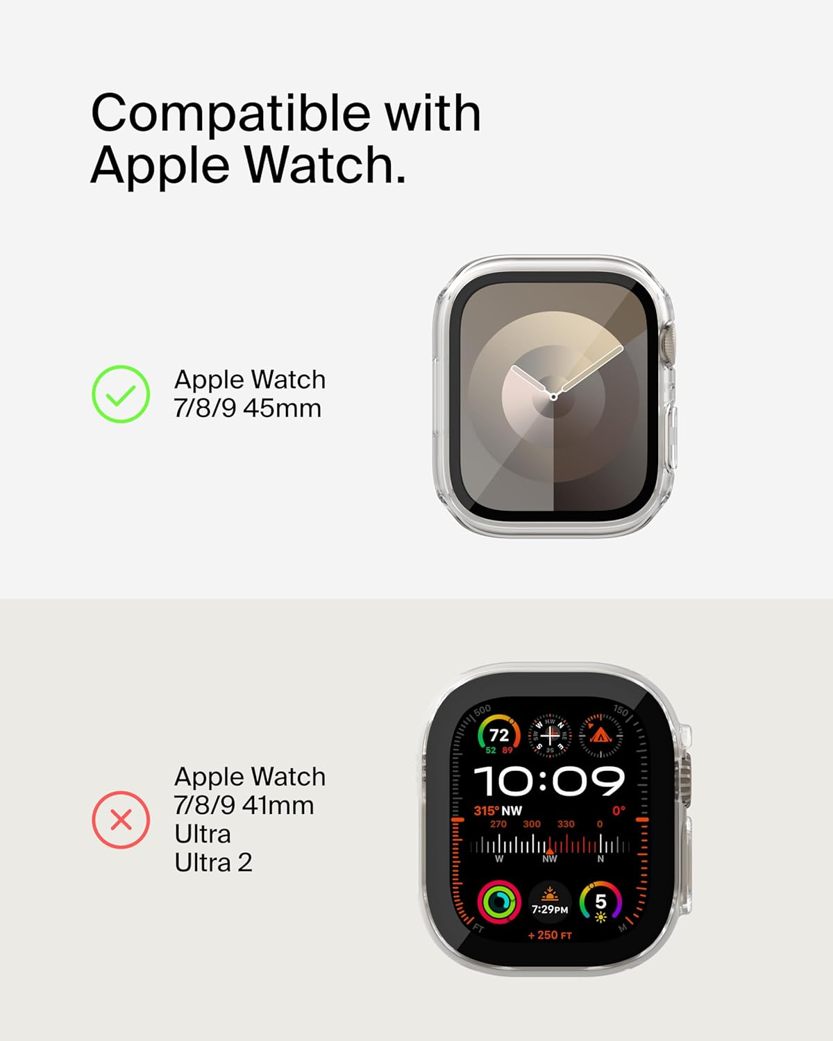 Belkin Temperedcurve Screen Protector for Apple Watch Series 8 with Edge-To-Edge Coverage & Protective Bumper - Tempered Glass Screen Protector, Apple Watch Accessories - Clear