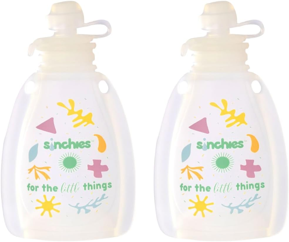 Silicone Reusable Yoghurt Pouches | 120 Ml X 2 Pack | Reusable Food Pouch for Lunchbox | 100% Food Grade Silicone | BPA, PVC & Phthalate Free | Freezer Safe | Easy Clean Food Pouches (White)