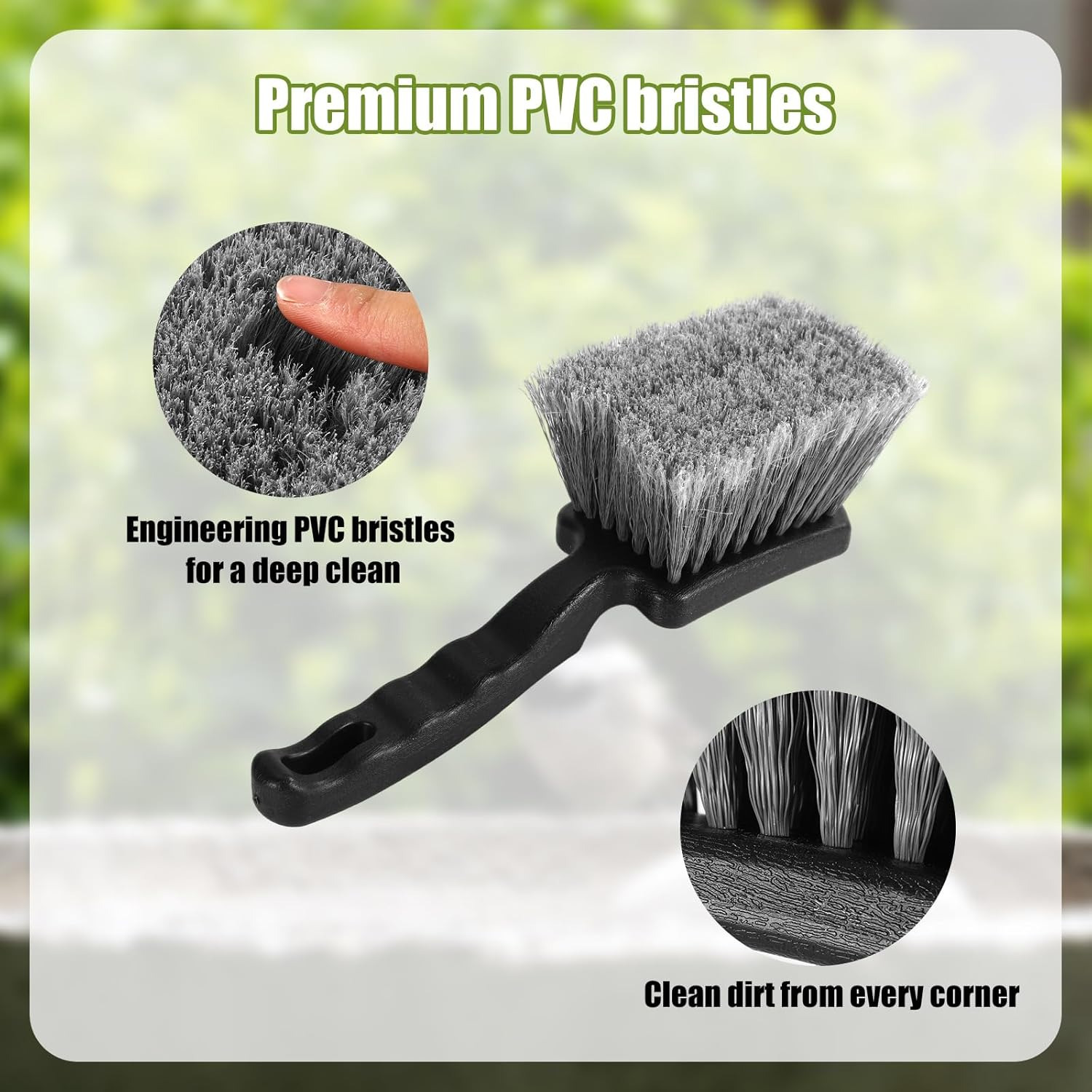 Bird Bath Brush, Black Animal Bath Cleaner with PVC Bristles and Ergonomic Plastic Handle Easy to Use Birdbath Accessories for Bird Feeder Outdoor Cleaning image number 4
