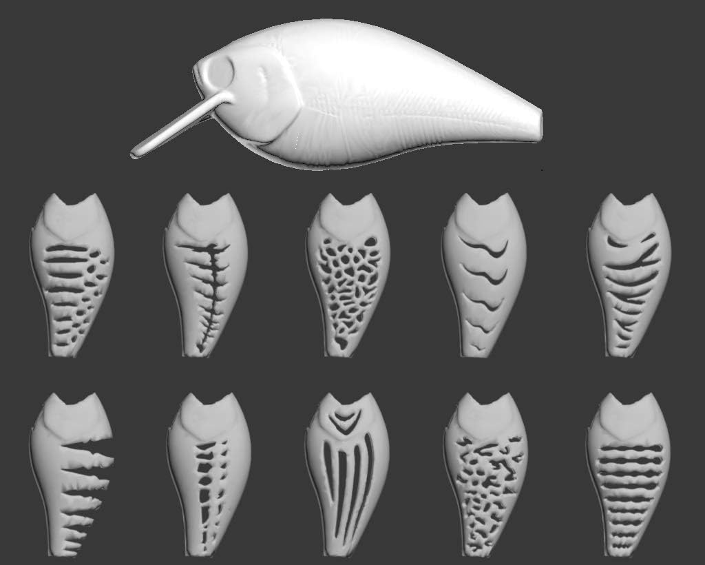 Wlure Hard Plastic 3D Stencil for Fishing Lure Crankbait Jerkbait Lipless Topwater image number 1