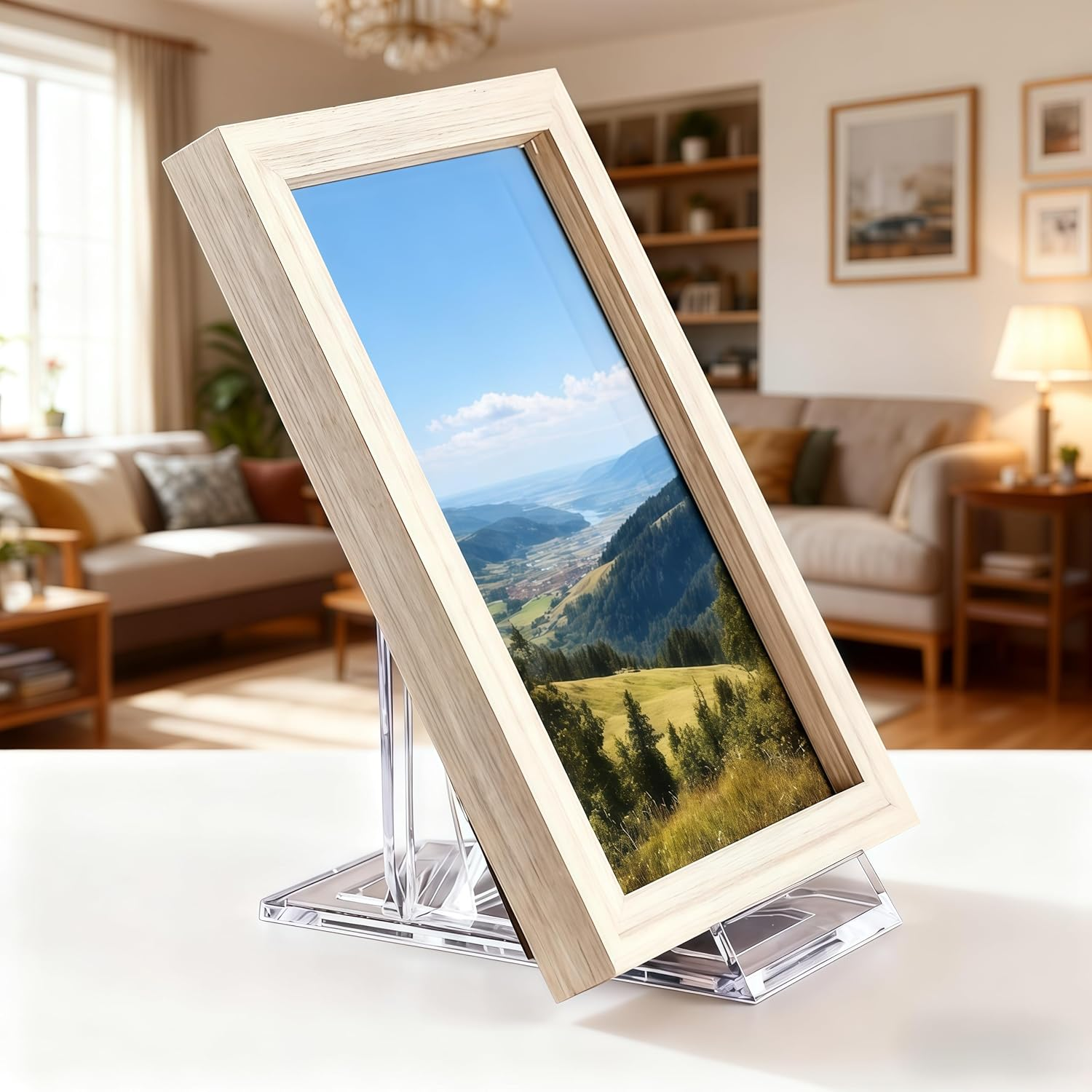 6 Pack Acrylic Book Stand for Display Adjustable Clear Book Display Holder Easel Stand Collector Display Stand for Home Office Back to School Comic Book Album CD Magazine Postcard Picture Artworks image number 1