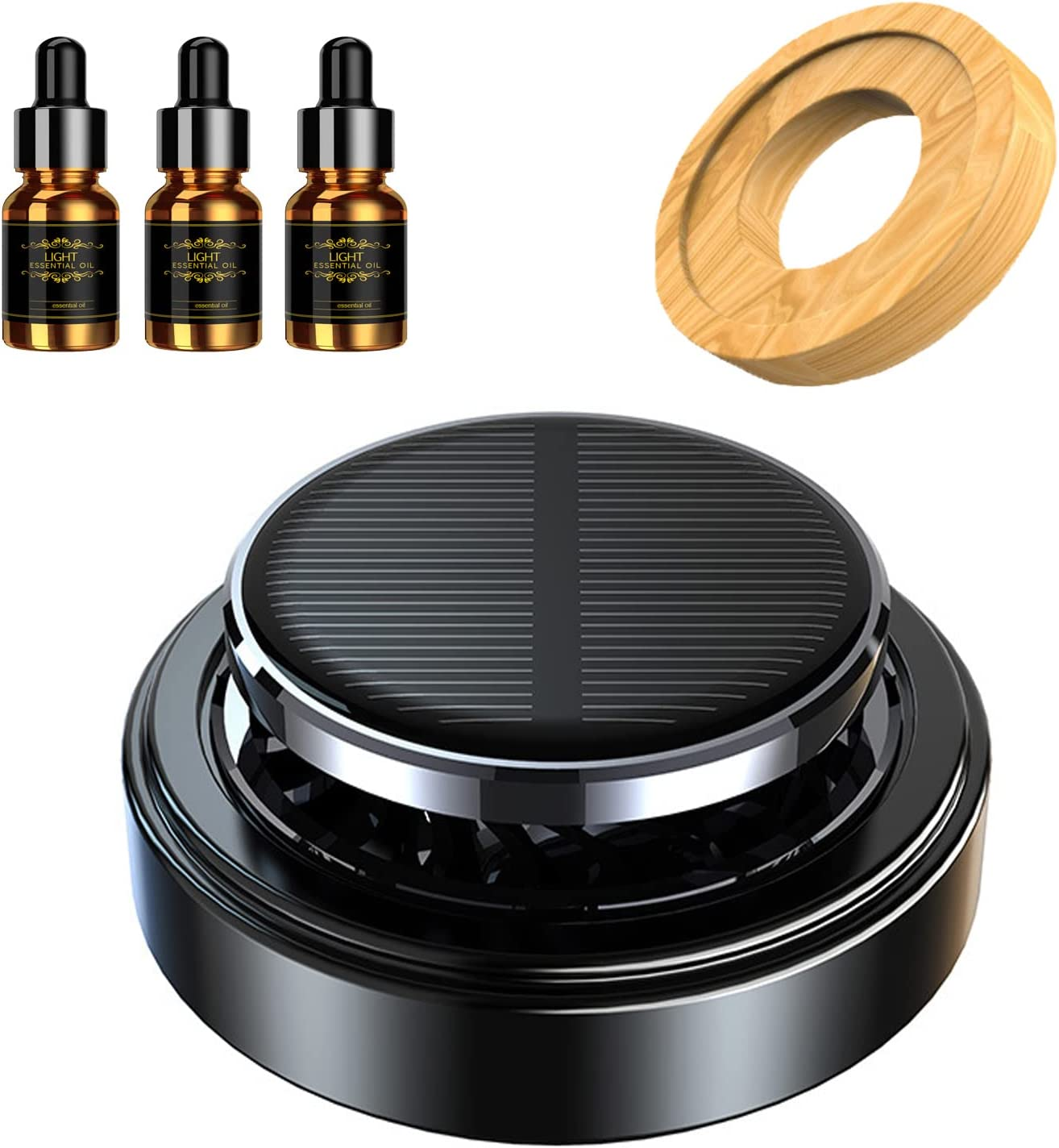 Solar Energy Powered Car Air Freshener DIY Natural Essential Oil Diffuser Car Perfume Scent Fragrance Air Purifier Rotating Relieve Fatigue Car Aromatherapy Diffuser for Home Office Car Decorations, Best Gifts for Men Car (Essential Oil Excluded)