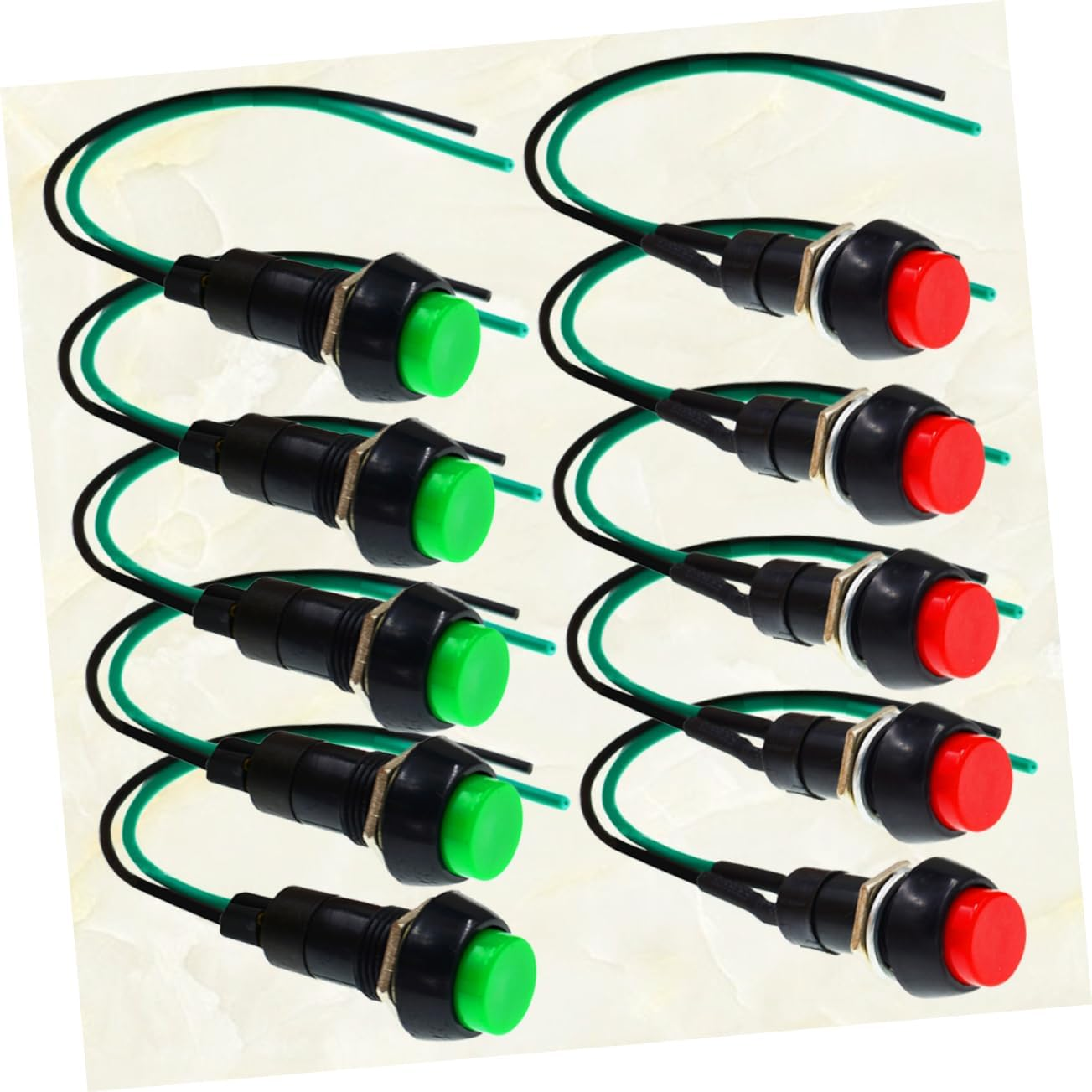 PLAFOPE 5Pcs Abs Metal Motorbike Self-Locking Switch Button round Flameout per Pack image number 1