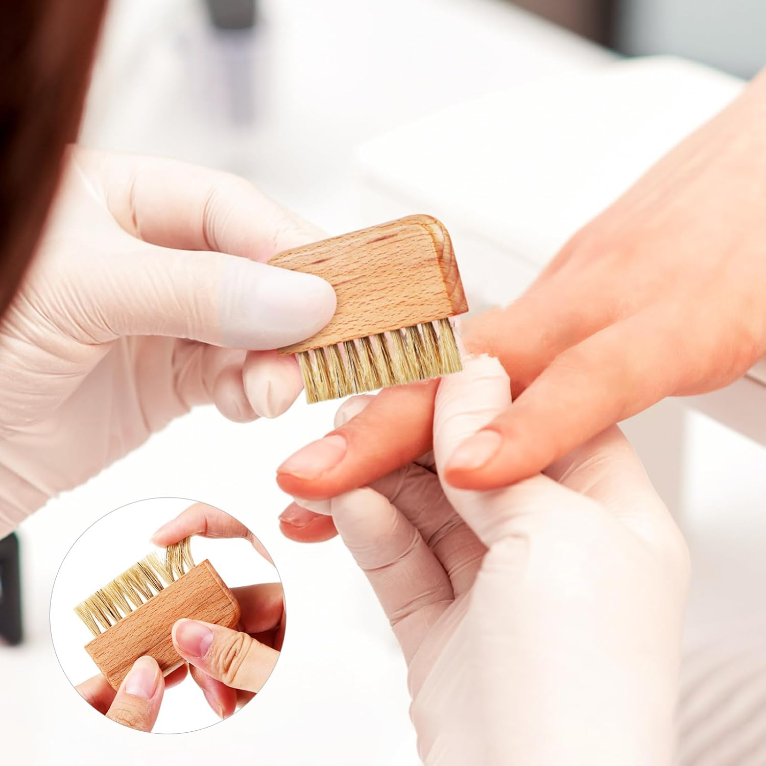 Garneck Nail Brush for Cleaning Wooden Handle Stiff Bristles Gentle on Skin Nail Brush for Fingernails Toenails