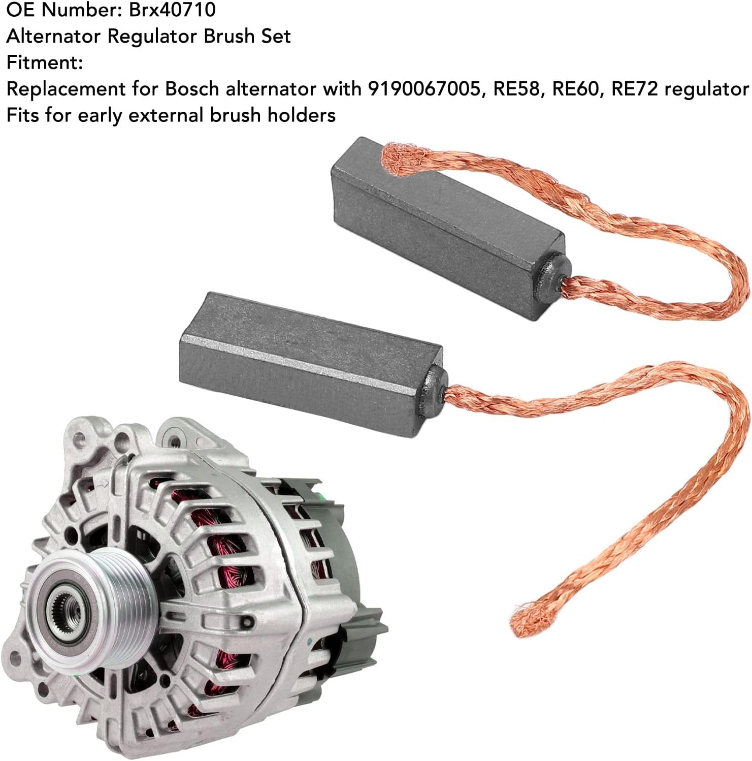 4 Pcs Alternator Regulator Brush Set, Carbon Brush PX602 PX60 092950 300722 92950 Generator Electric Motor Brush Replacement for Bosch image number 5