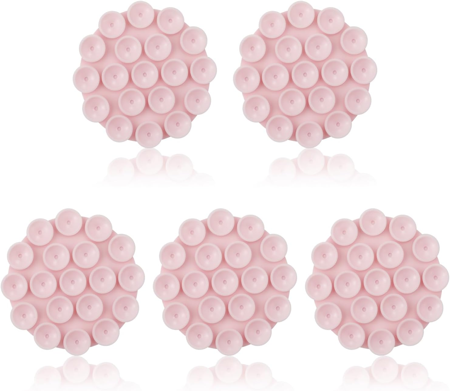 5Pcs Silicone Suction Cup Phone Holders, Multipurpose Phone Suction Mount for Car Phone Mini Suction Cup Mat Suction Phone Case Self-Adhesive Support for Mobile Power Mobile Phones (Light Pink)