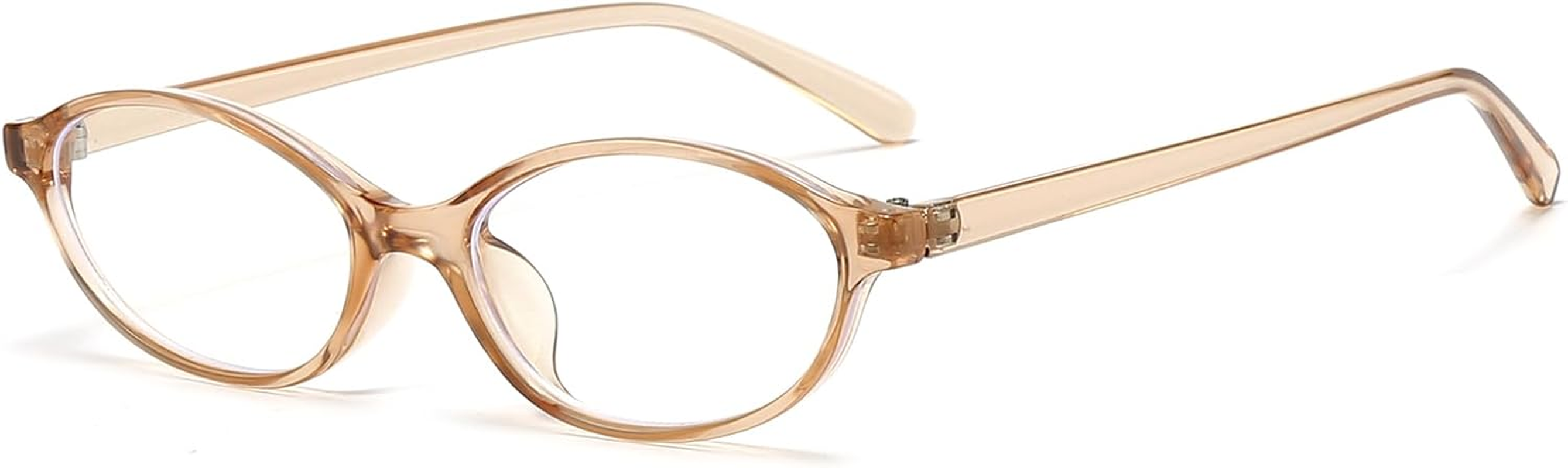 LJCZKA Oval Blue Light Blocking Glasses for Women Men Retro Small Oval Frame Y2K Cat Eye Computer Eyeglasses Clear Lens