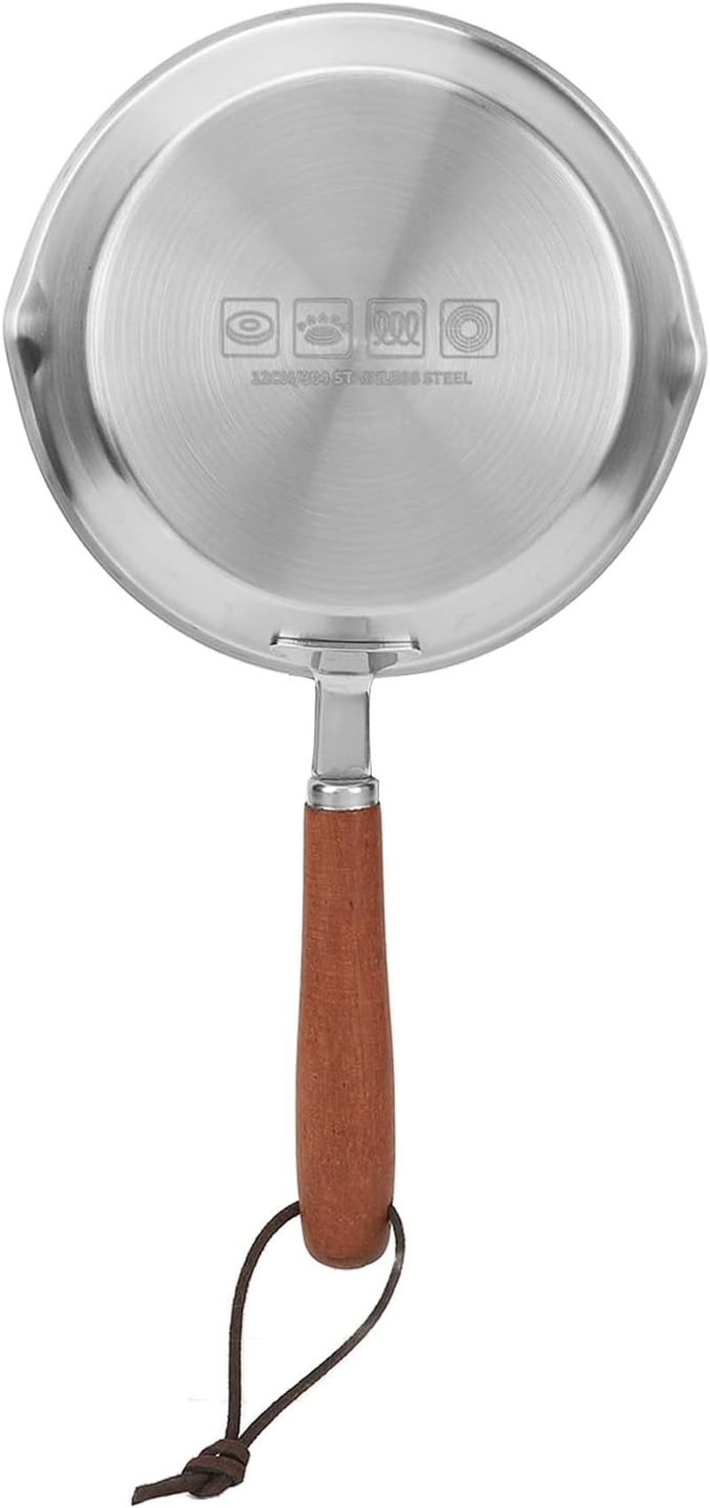 Egg Pan, Mini Nonstick Egg and Omelet Pan, Stainless Steel Small Frying Pan Skillet, Multipurpose Pan with Wooden Handle, Cookware Designed for Eggs Pancakes, Dishwasher Safe (12CM) image number 3