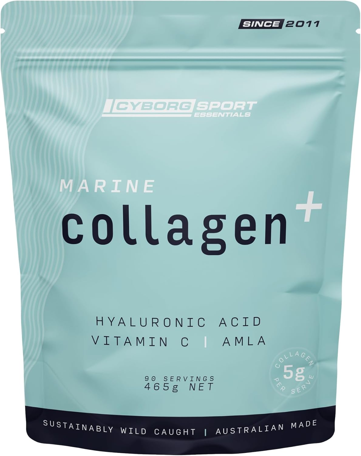 MARINE COLLAGEN plus Hyaluronic Acid Powder 465G - 90 Servings - Pure Australian Ocean Collagen - Wild Caught - Beauty - Hair - Skin - Nails - Joint Supplement with Hyaluronic Acid - Vitamin C - Amla Extract image number 3