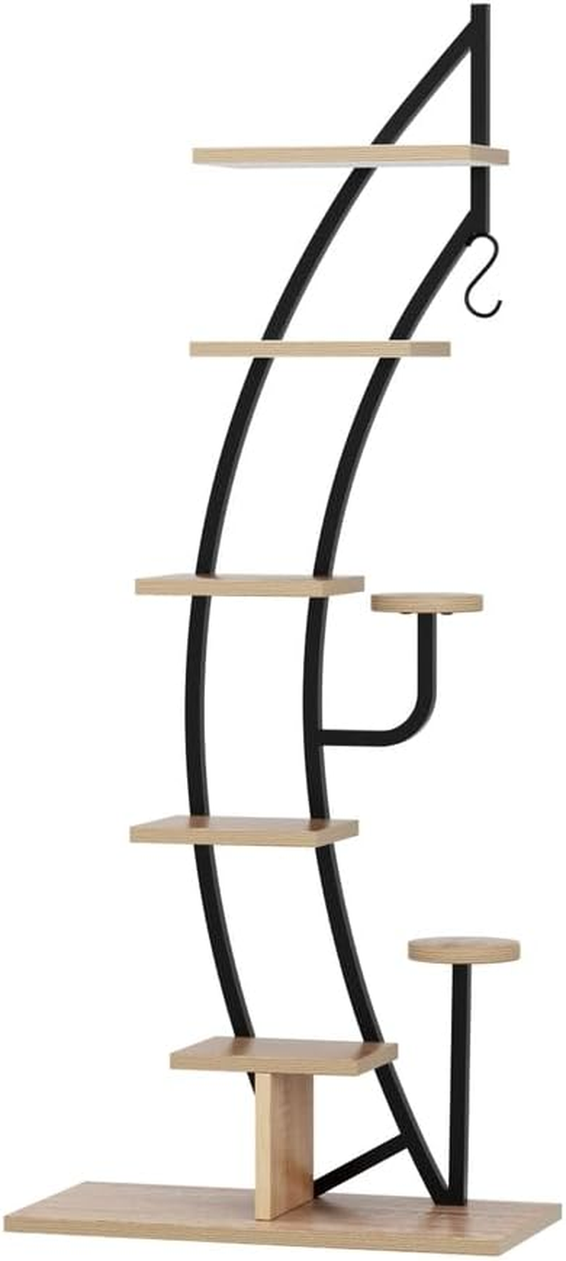 Artiss Plant Stand 6 Tier Metal Half Moon Shape Ladder Flower Pots Corner Shelf image number 1