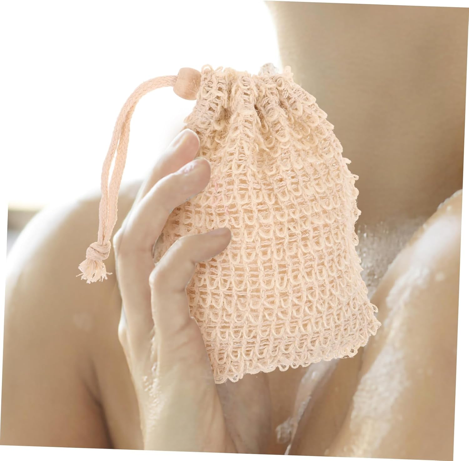 Parliky 10Pcs Cotton Linen Soap Pouches 9X14Cm Mesh Exfoliating Bags for Handmade Soap Bathing Accessories image number 2