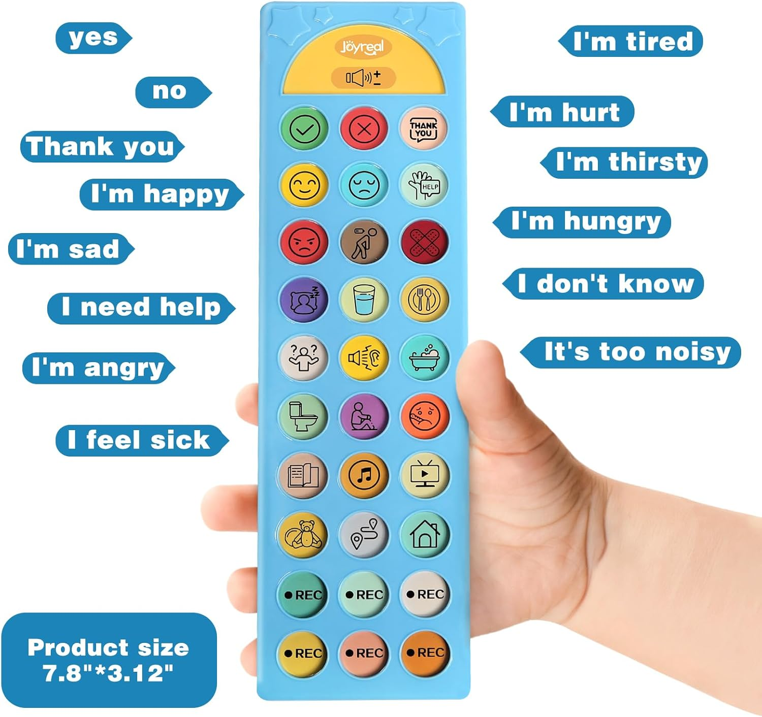 AAC Device for Autism, Joyreal Non Verbal Communication Tools for Speech Therapy & Stroke Rehab. Autism Talking Aids with 6 Programmable Buttons & Adjustable Volume, Autism Toys for Kids and Adults image number 3
