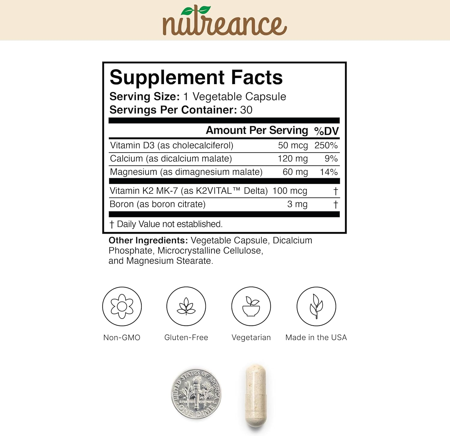 Natural Bone Support Supplement - Non-Gmo, Gluten-Free image number 2