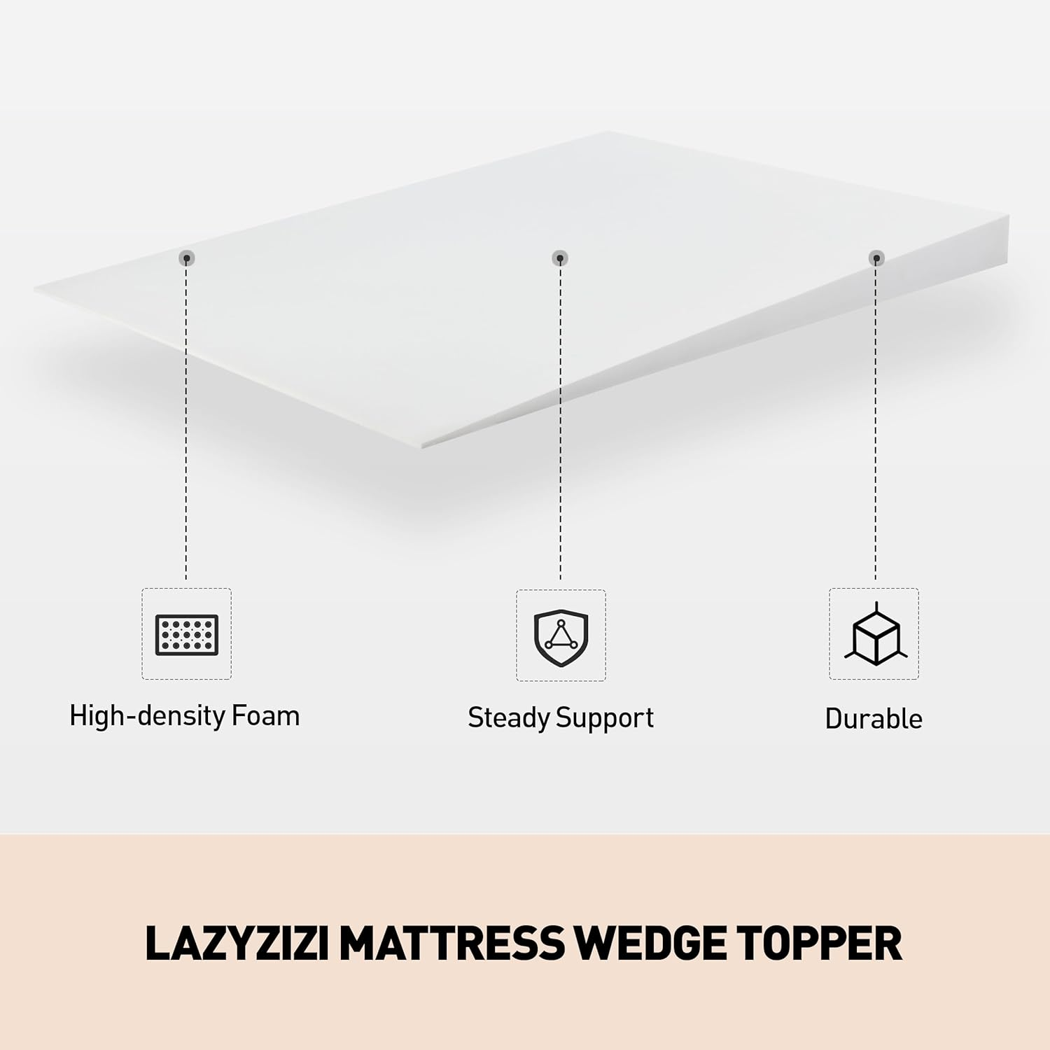Mattress Wedge Only, 5-Inch Queen Inclined Bed Wedge Mattress Topper for Acid Reflux, GERD, Neck & Back Pain, Snoring, Adjustable Elevator under Mattress Support for Bedroom image number 6
