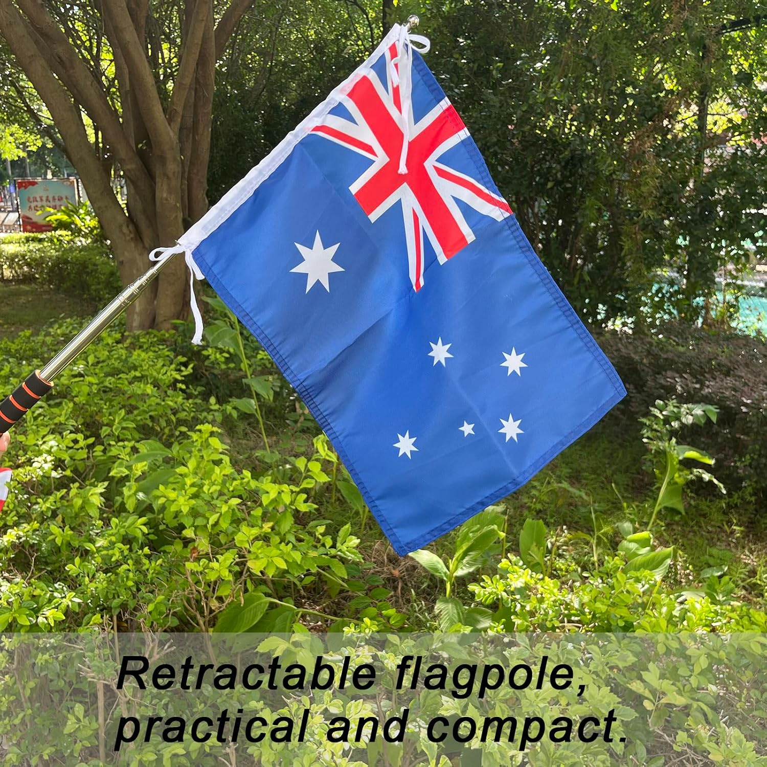 National Flag Banner Countries Flags 30X45Cm with 2 Metertelescopic Flagpole Stainless Steel Pole (Australia) image number 4