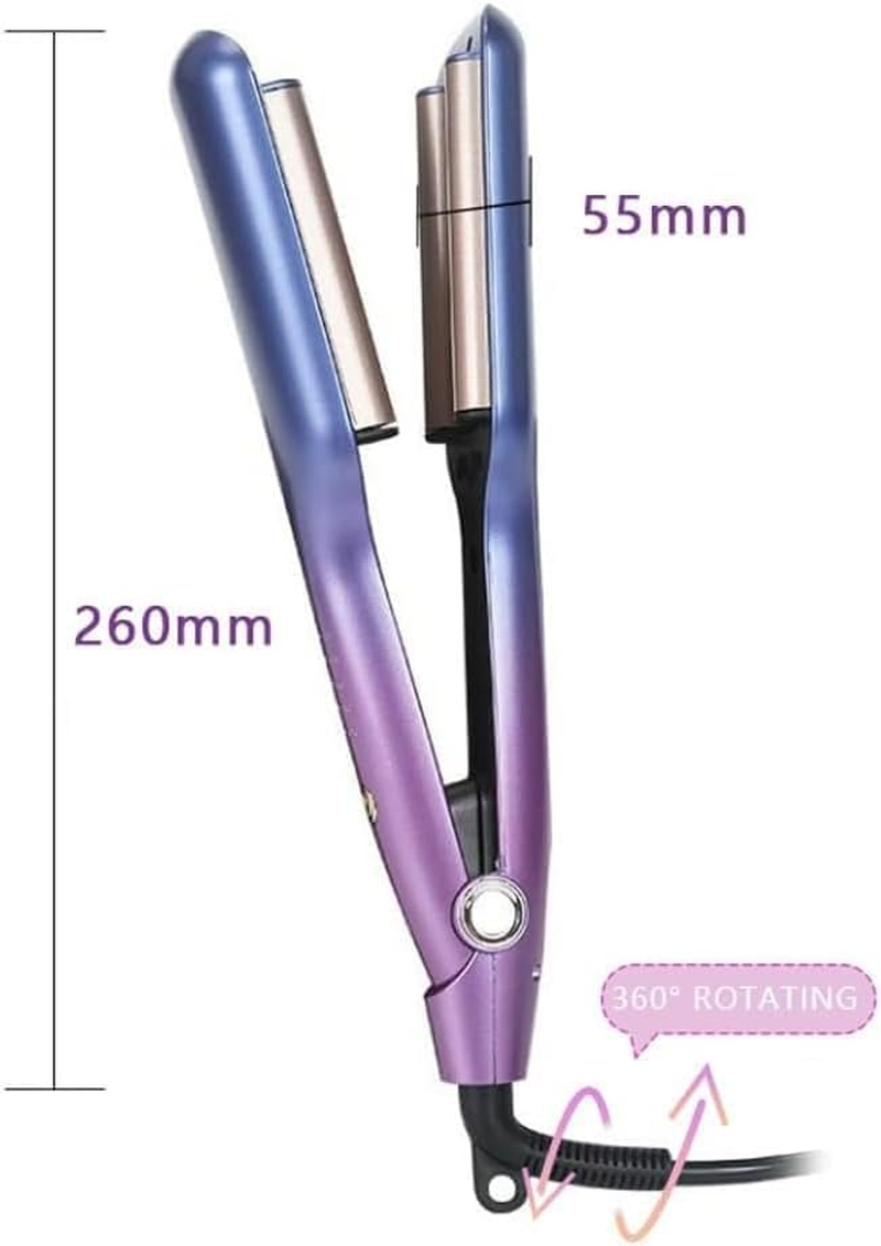 25Mm 3 Barrel Wave Curling Iron &ndash; Ceramic Hair Waver with 5 Adjustable Temperatures, Beach Waves Crimper for Short, Medium & Long Hair &ndash; Gradient Blue Purple image number 6