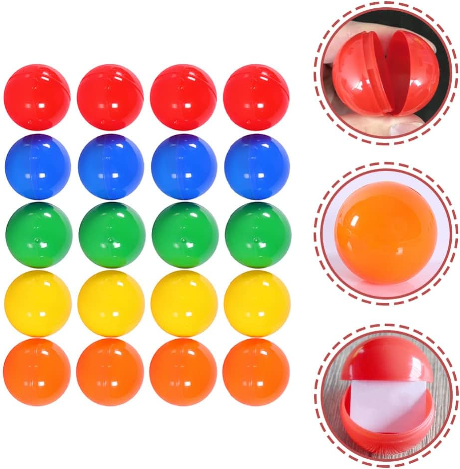 4CM Hollow Bingo Lotto Game Ball 50Pcs Plastic Colorful Balls Raffle Balls Table Activity Balls Fillable Easter Egg Toy Vending Machine Capsules image number 6