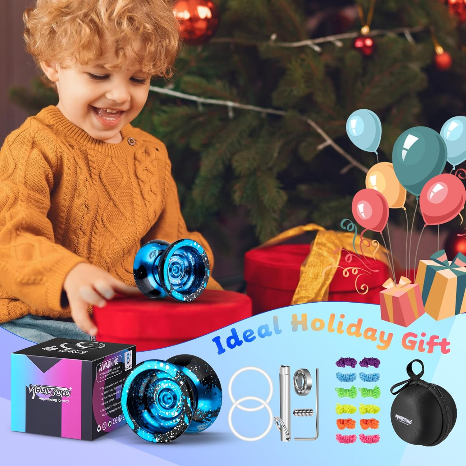 MAGICYOYO Unresponsive Yoyo N11 Professional Alloy Aluminum Yoyo, Pro Metal Yoyo with KK Bearing for Advanced Yoyo Players + Bag + Glove + 5 Yoyo Strings image number 5