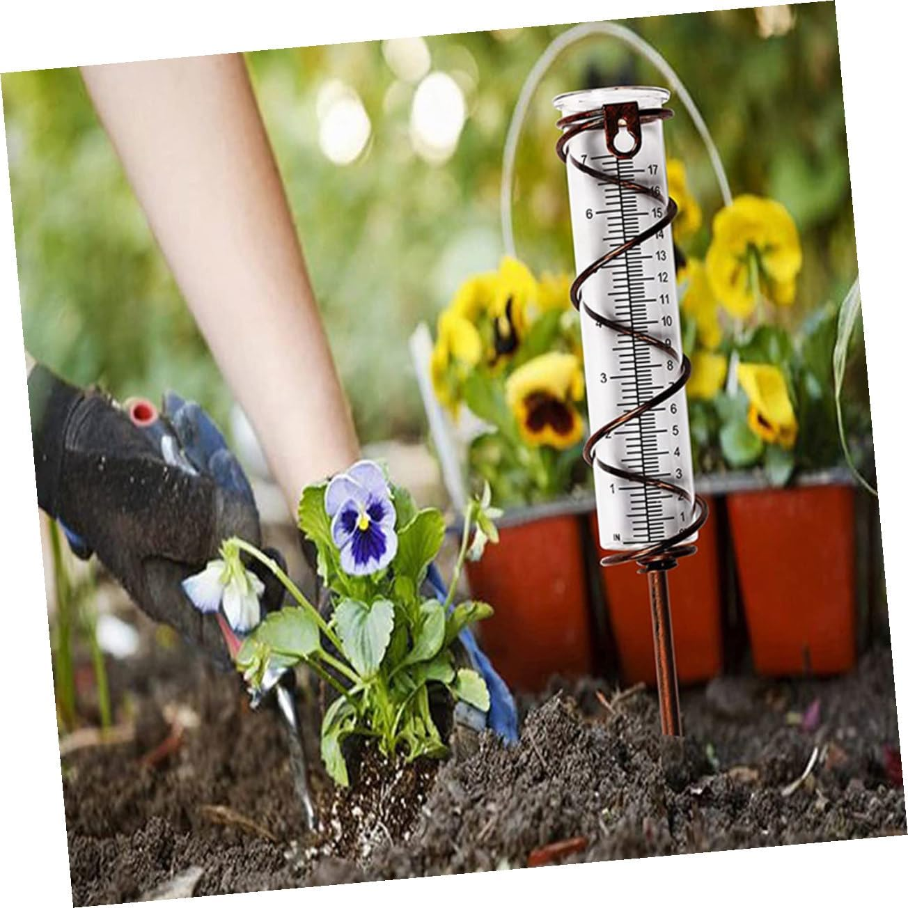 4Pcs Clear Rain Gauge Tubes Transparent Rain Measuring Tool for Garden Lawn Outdoor Precipitation Monitoring image number 4