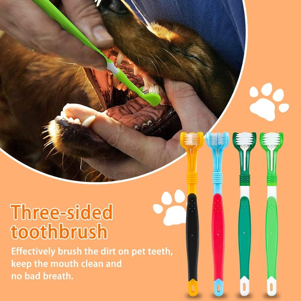 Triple Head Pet Toothbrushes, 5Pcs Triple Heads Dog Toothbrushes Triple Heads Pet Toothbrush,Triple Head Pet Toothbrushes image number 5