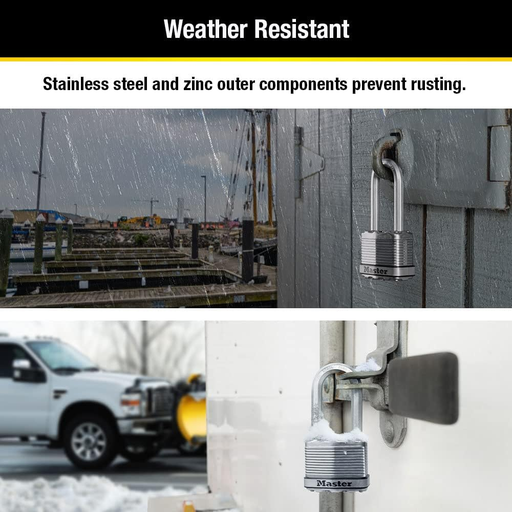 Master Lock M1XTRILH Magnum Laminated Steel Padlock with Shackle, 45 Mm Size (Pack of 3) image number 5