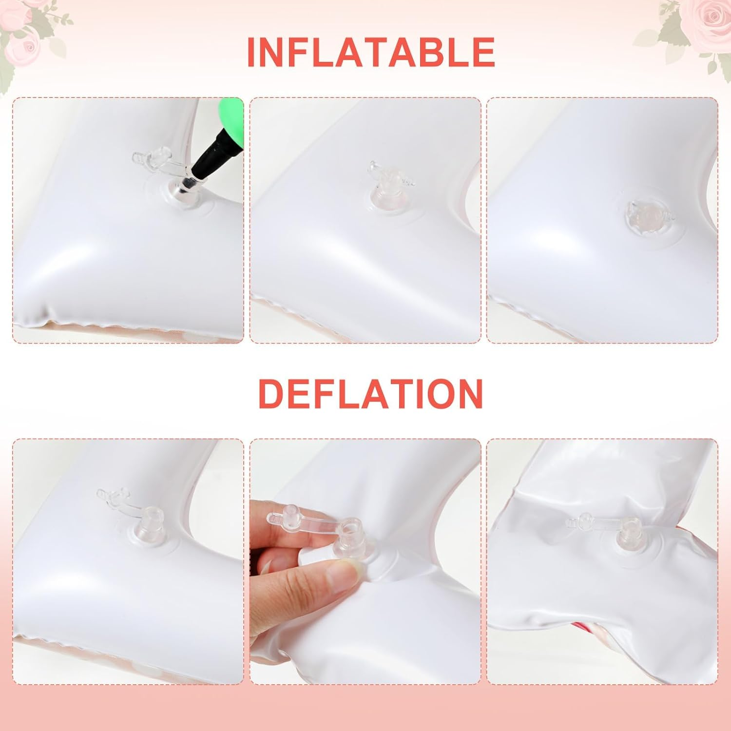 Hapurs 23Pcs Rose Gold Hen Party Photo Booth Props - Giant Inflatable Team Bride Selfie Frame & Hen Night Do Party Games Accessories (Style A) image number 5