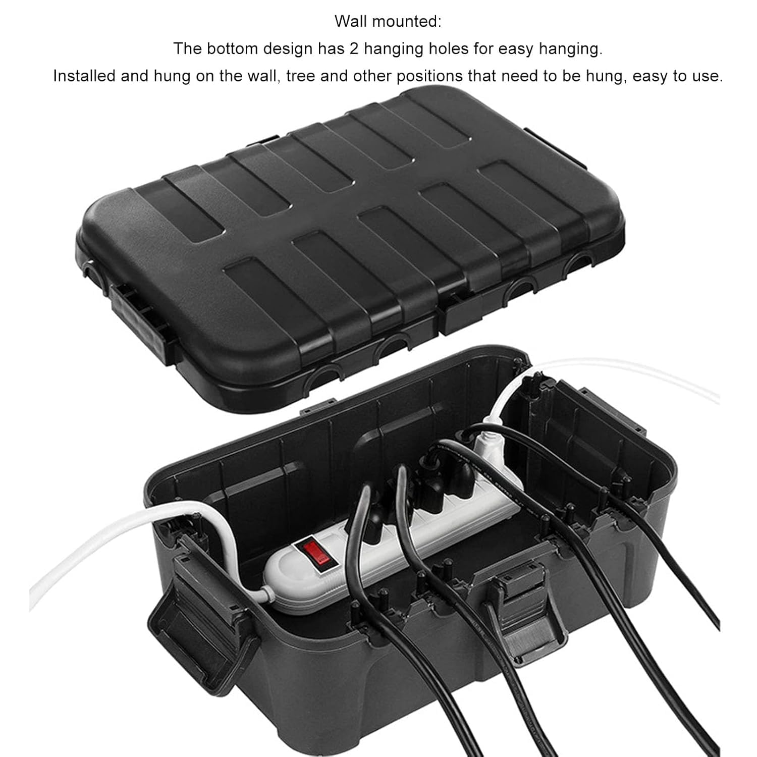 WADY Large Capacity Outdoor Cable Box - Weatherproof Electrical Enclosure for Garden Tools, Holiday Lights & Security Cameras, Durable Storage Solution with Cable Management image number 1