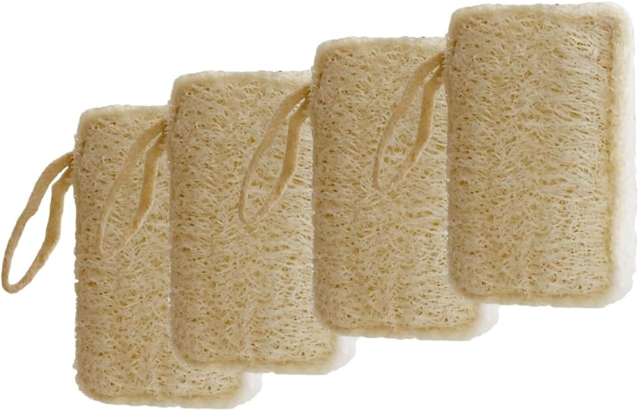 4 Pcs Multi-Purpose Multipurpose Loofah Sponge,Bath Spa Shower, Cleaning Exfoliating Sponge for Skin Care,Organic Kitchen Sponge,Soft Touch image number 4