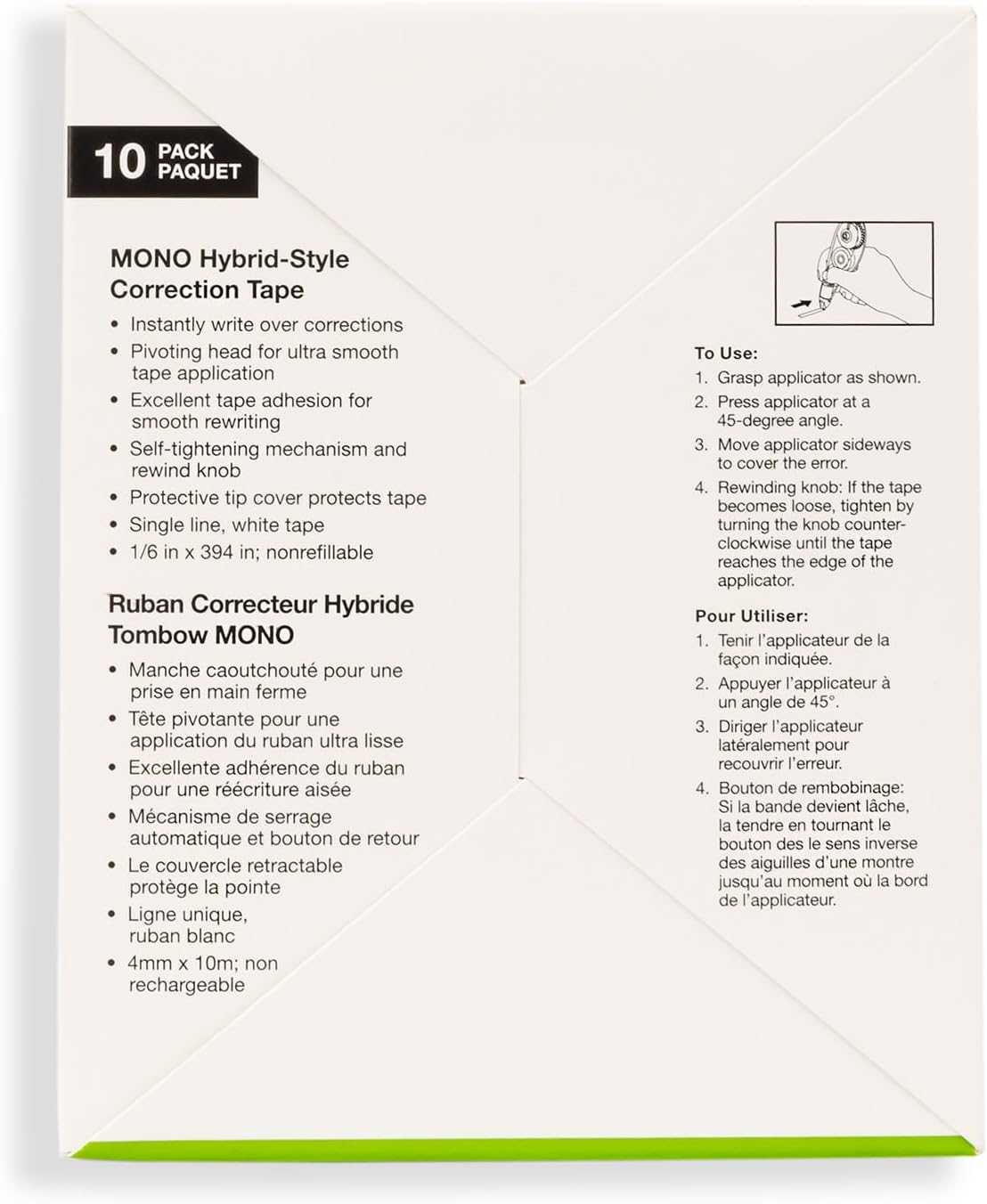 Tombow Mono Hybrid Correction Tape, 10-Pack image number 4