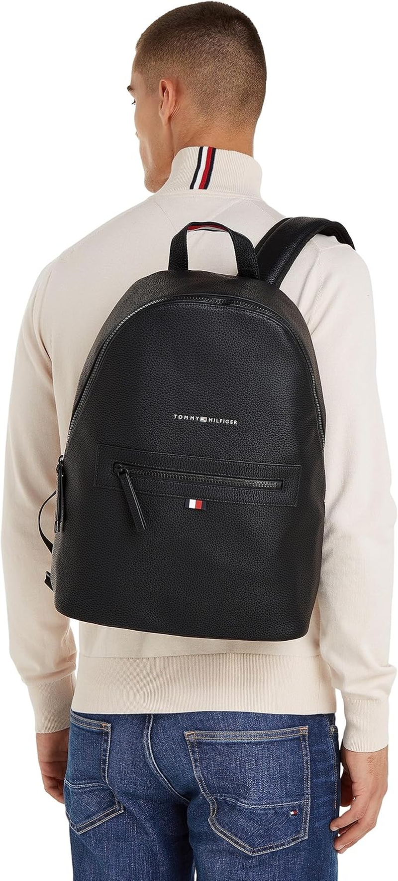 Tommy Hilfiger Men'S ESSENTIAL PU BACKPACK , Black, ONE image number 1