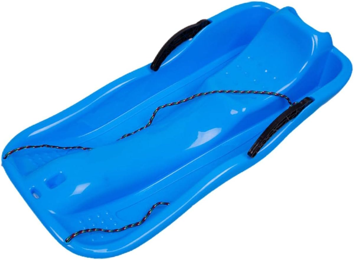 Toboggan Double Human Sleigh Sledding Kids Sledge with Double Seat Ski Board Toys Winter Snow Sled for Children Outdoor Backyard Holiday, Blue image number 4