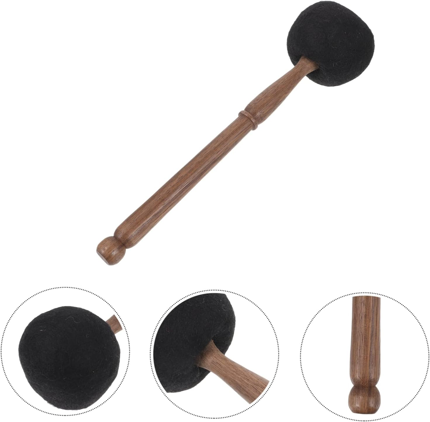 Tibetan Singing Bowl Mallet Wool Felt Head Wooden Stick Medium Size Black Meditation Sound Bowl Striker Accessory for Yoga Healing image number 6