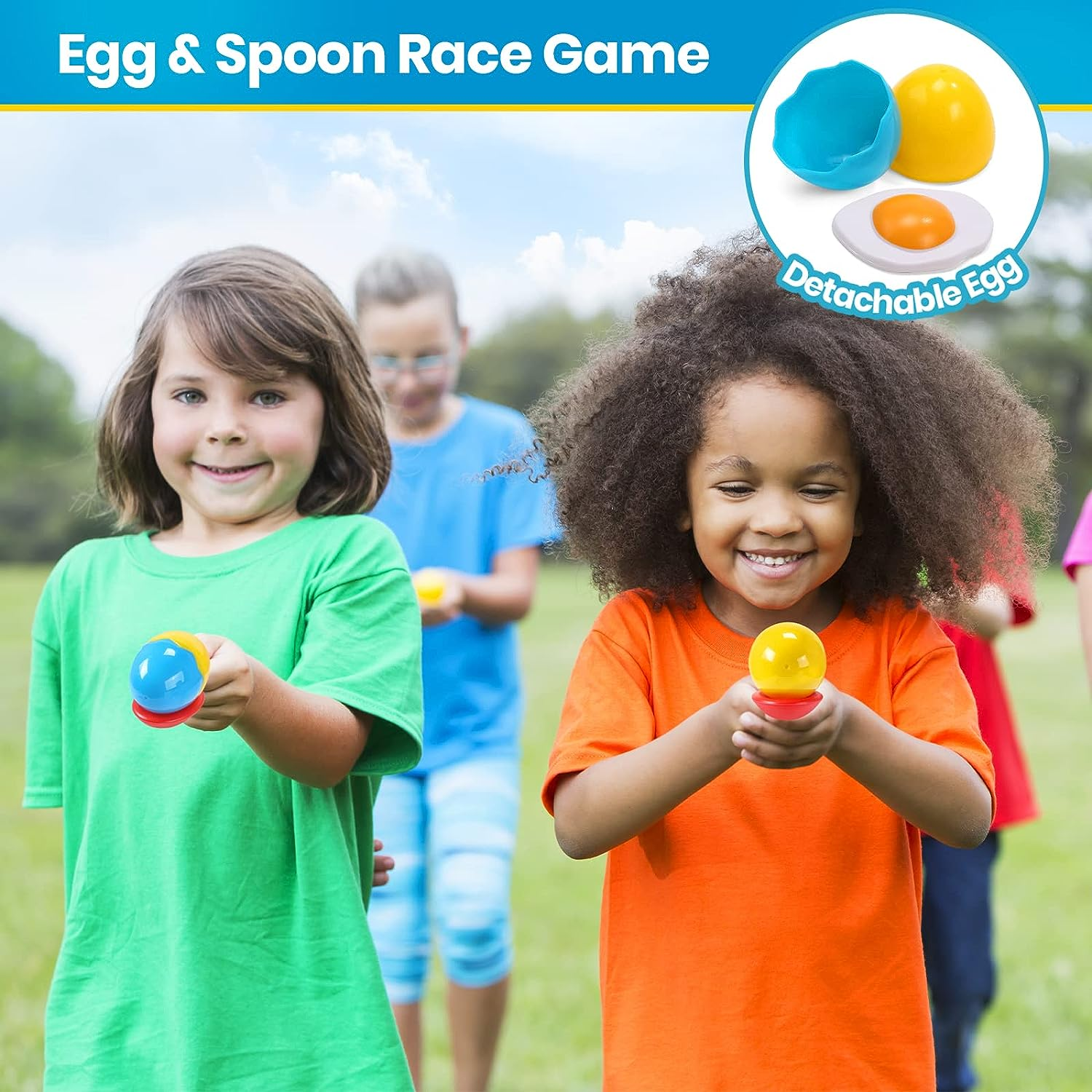 Skirfy Potato Sack Race Bags, Egg and Spoon Race, Carnival Games 3-Legged Relay Race Bands, Outdoor Games for Kids and Adults image number 3