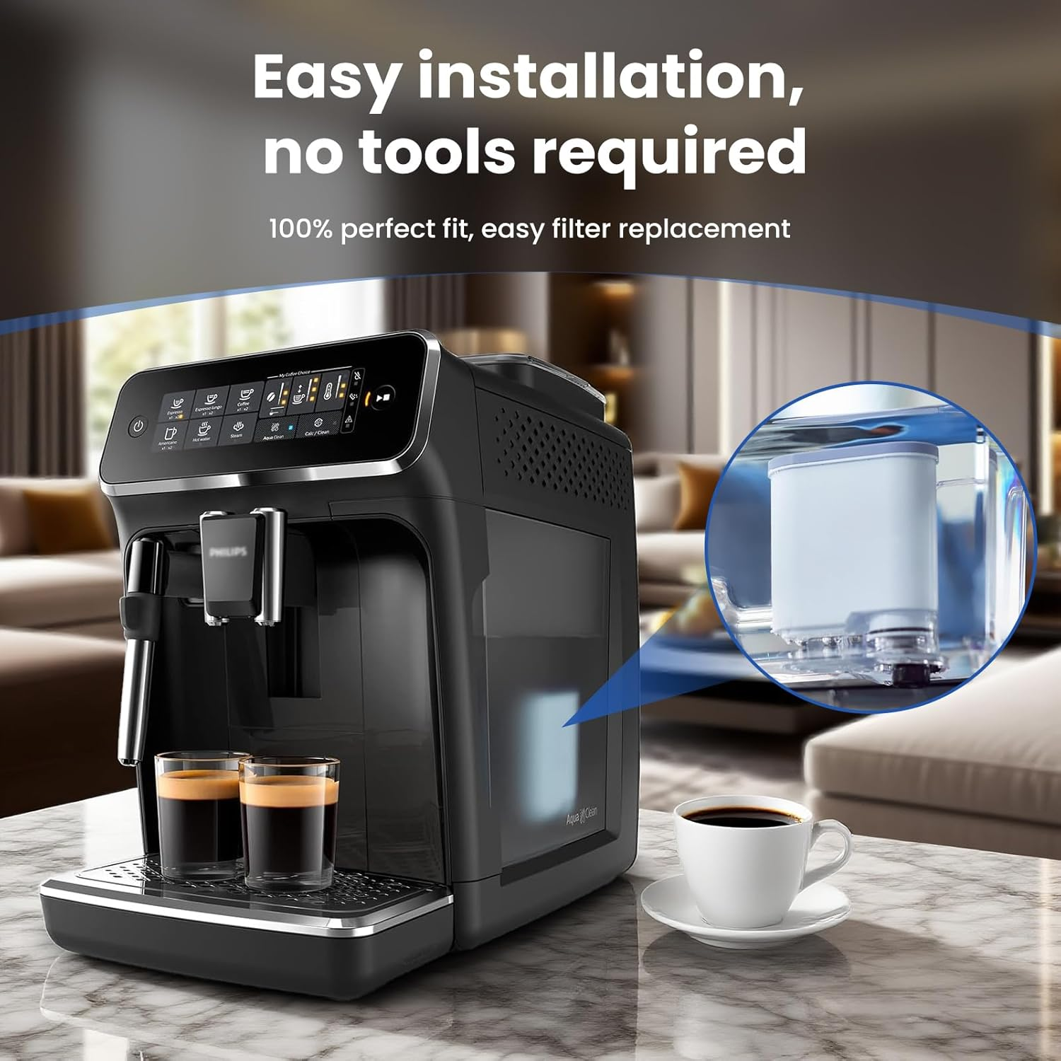 Mutital Coffee Filter Compatible with Philips Aquaclean 6X image number 3