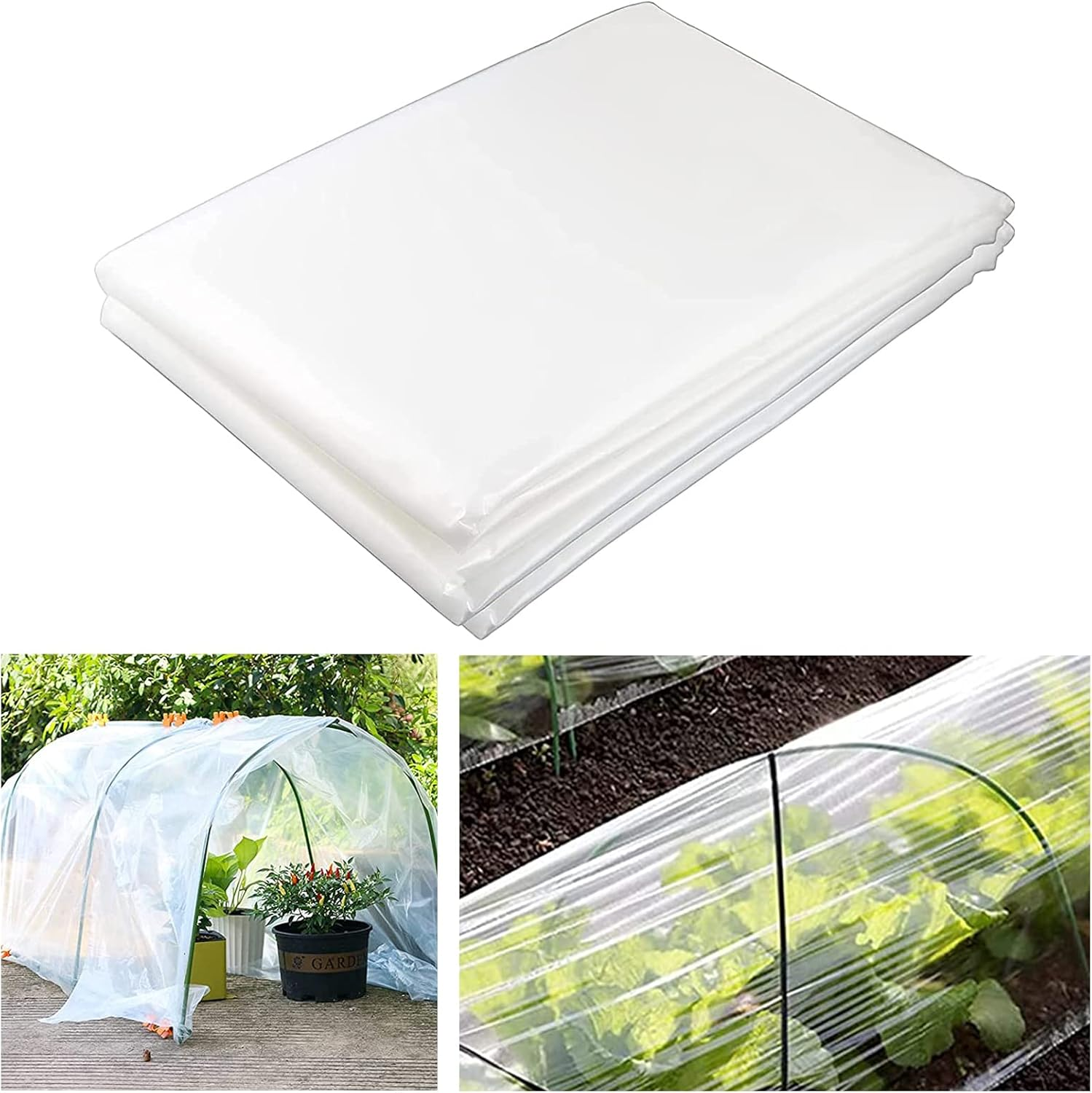 PALUDO 2 X 3M Extra Thick Clear Heavy Duty Polythene Sheeting, Plastic Dust Waterproof Sheets, Garden Grow Polythene Cover Sheets, for Gardening Insulation Building Rubble Protection (250Mu / 1000G) image number 6
