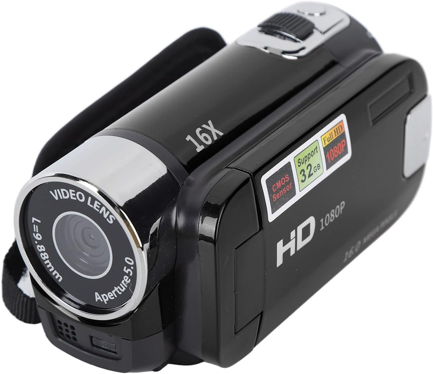 HD 1080P Video Camera Recorder, 16X Digital Zoom Vlogging Camcorder, Mini 16MP DV Camera with 2.7In TFT Rotatable Screen for Kids Teens Beginner, (Black)