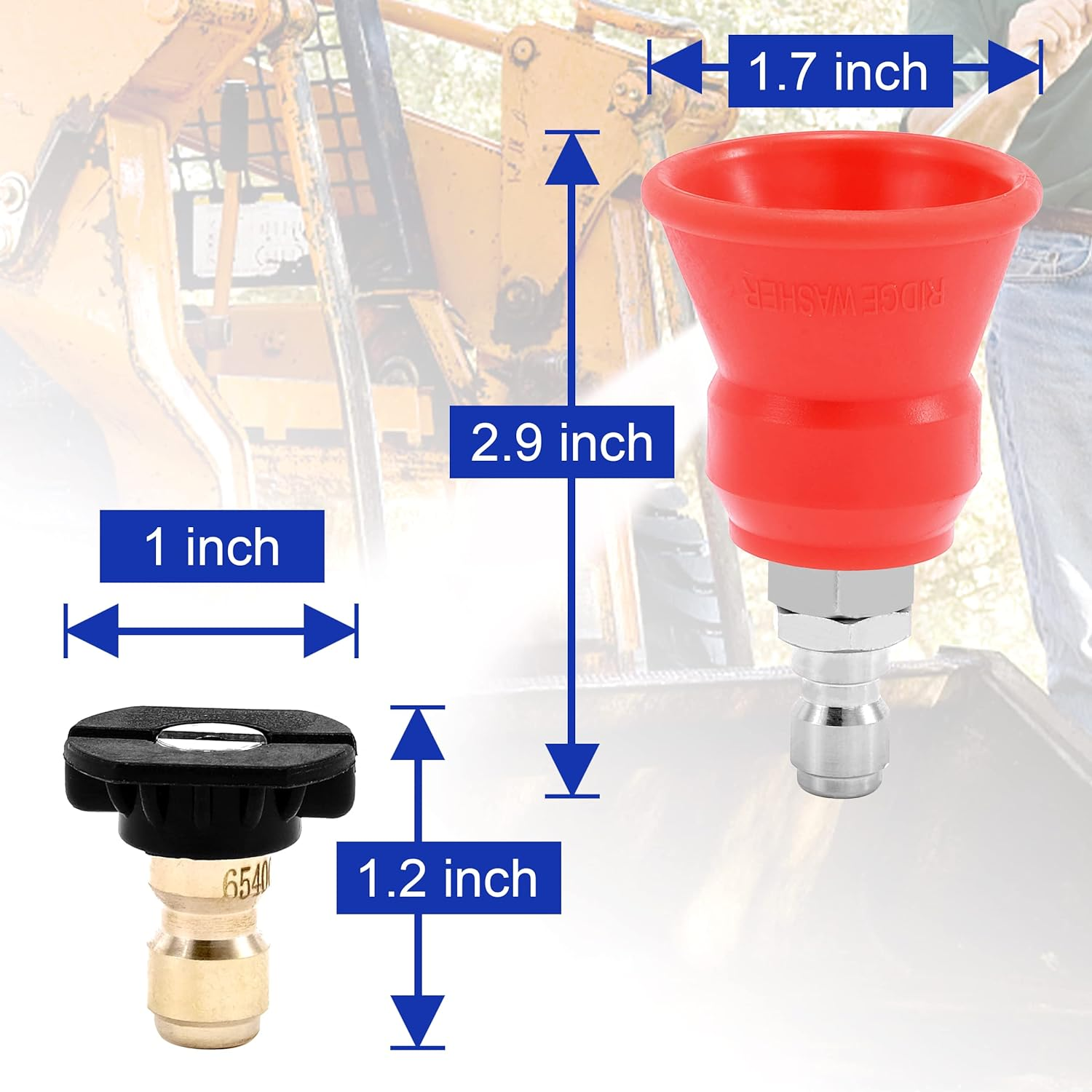 Ridge Washer Pressure Washer Nozzle Guard, Power Washer Nozzle Tips with Protector Holder, 5 Pressure Washing Tips with 1/4" Quick Connect, Orifice 4.0 image number 1