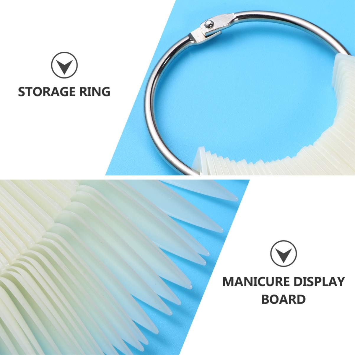 ERINGOGO 160Pcs Nail Color Plates Nail Practice Tips Durable Nail Art Display Board for Salon Use for Nail Polish Organization and Art Practice