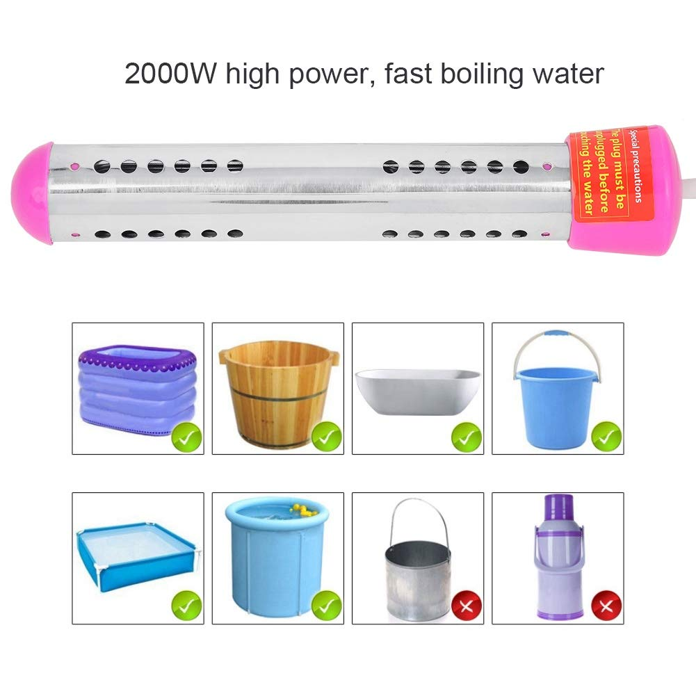 Immersion Heater 1.5M 2000W High Power with Protective Cover, Water Heating Rod, AU Plug 220-240V, Red (Automatic Power-Off) image number 5