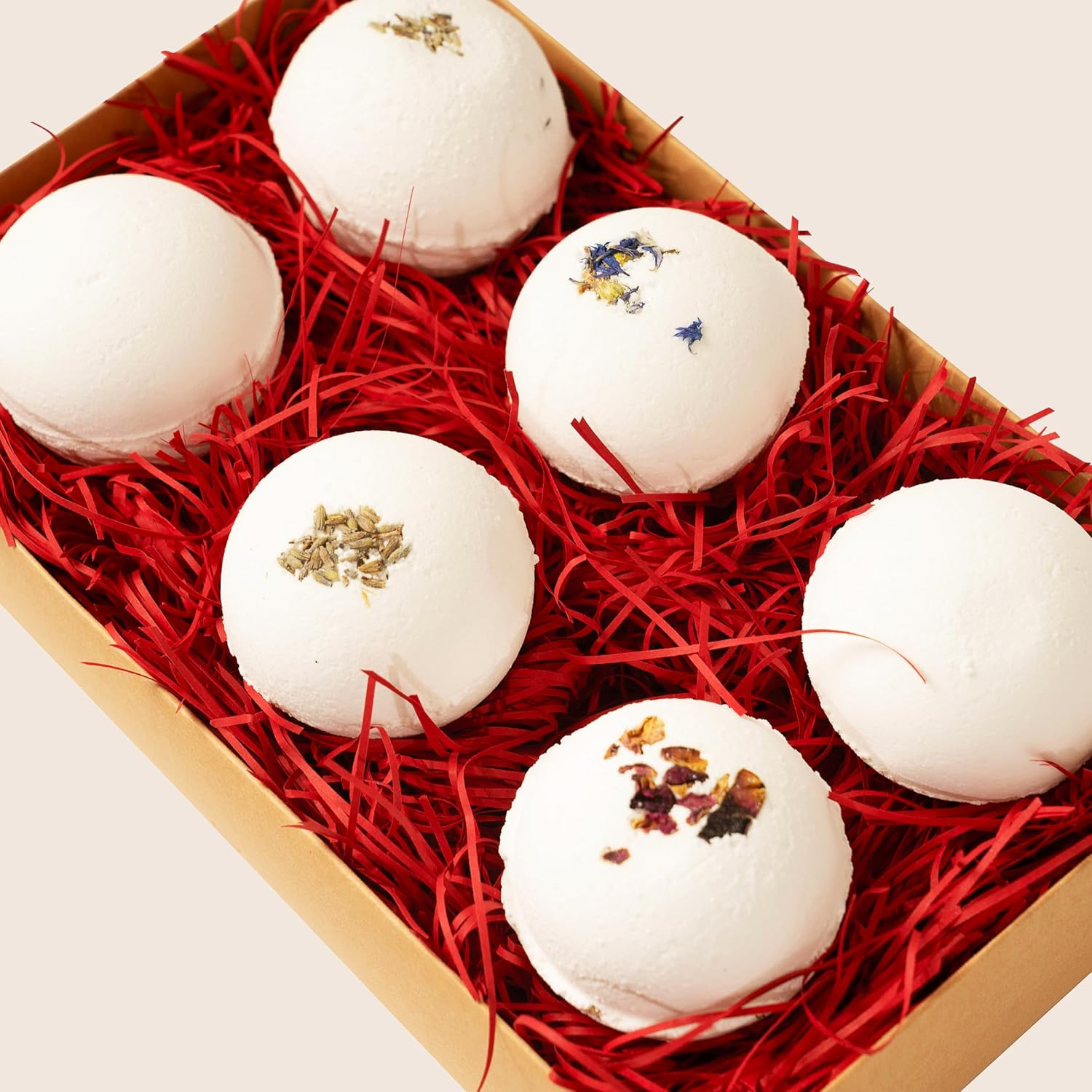 Eco Bath London Big round Bath Bomb Gift Set - Luxurious and Aromatic All-Natural Handmade Bath Bombs, Multiple Scents Available (Christmas Spirit, Lavender, Rose, Sea Breeze, Lemon, Truly Tropical)