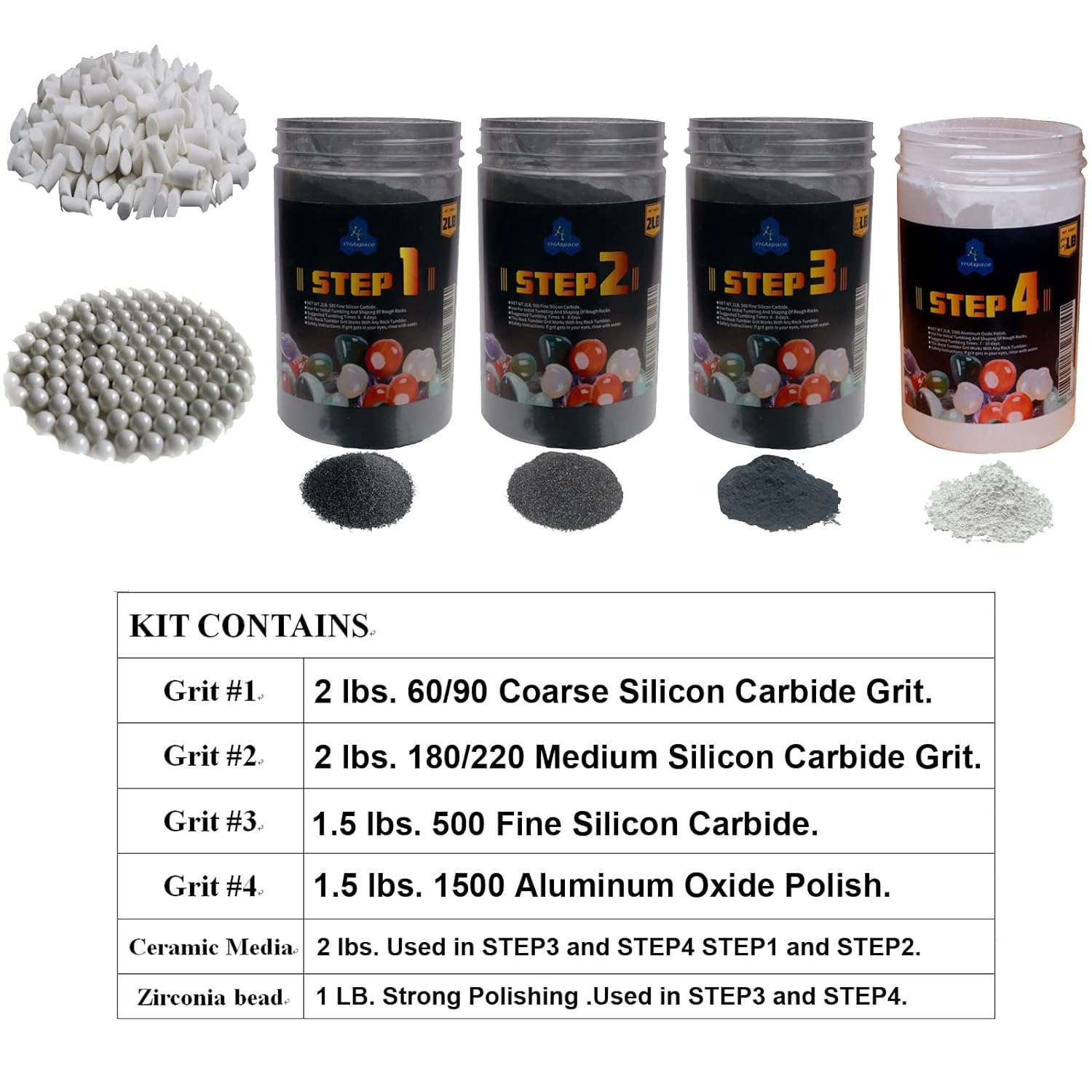 10 Pounds Rock Tumbler Grit Kit - Polishing Media Refill for Rock Tumblers