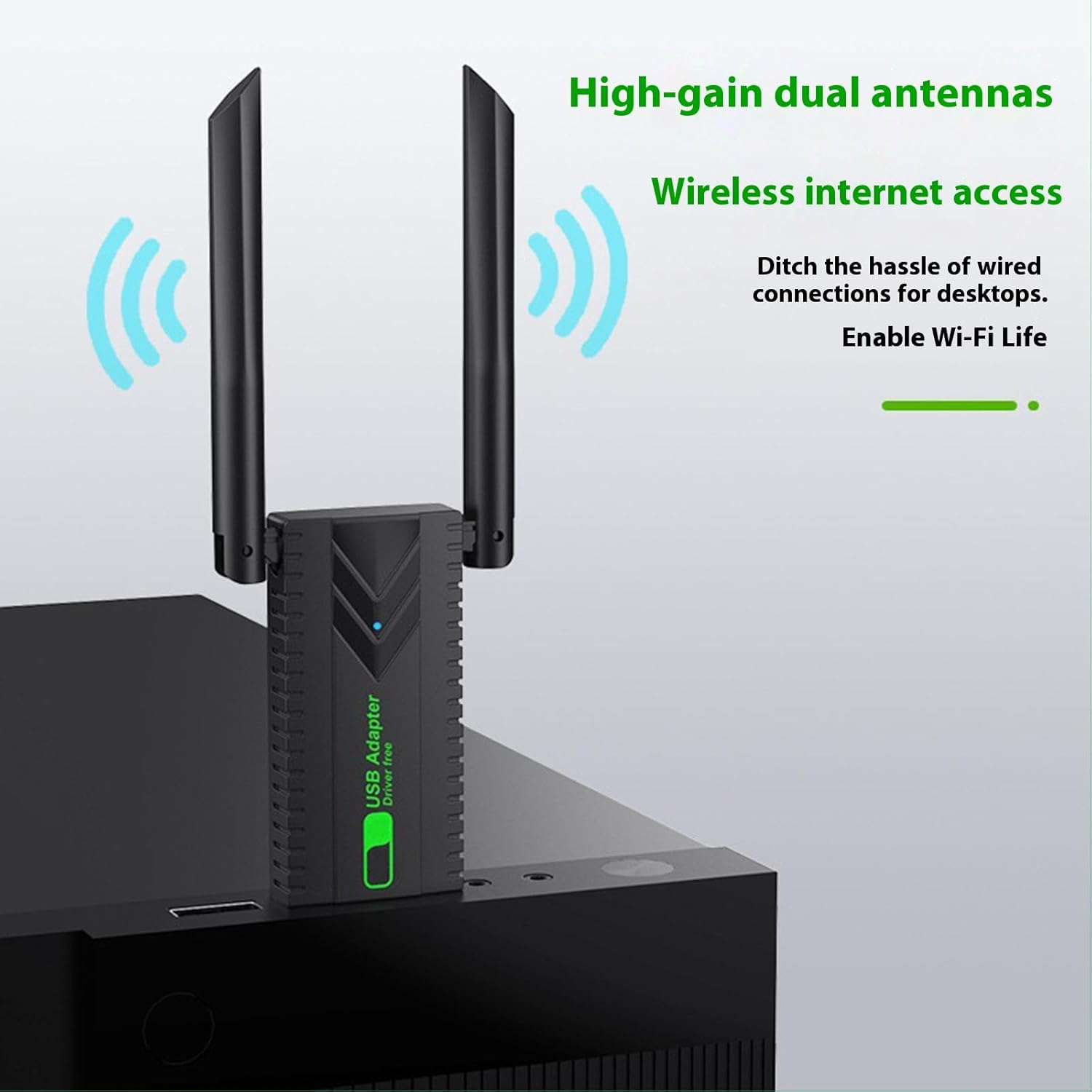 1300Mbps Wifi Adapter, Dual Band 2.4G/5.8G USB 3.0 Wifi Dongle, High Speed Wireless Network Adapter with Instant Plug & Play, Compatible with Windows & Mac OS &ndash; Black image number 6