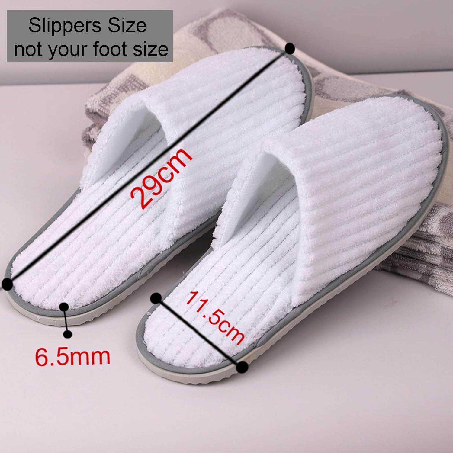 Spa Slippers for Men Women, Non Slip Thick Cotton Velvet Hotel Slippers, Washable House Slippers for Guests Wedding Bridesmaid Travel Party Bathroom image number 5